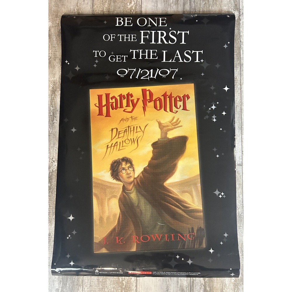 Harry Potter Scholastic Dbl Sided 42" Promo Banner Poster Deathly Hallows 2007